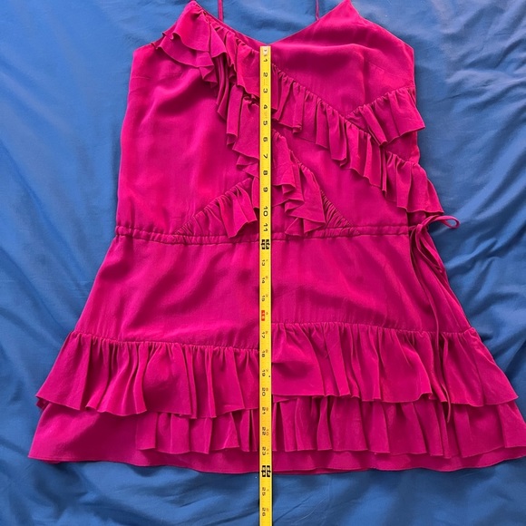 Purple Silk Ruffle Mini Dress - Picture 9 of 9